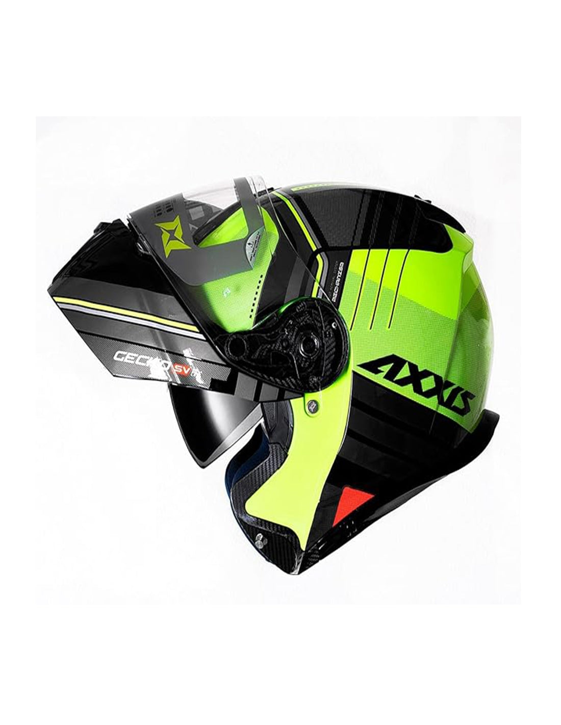 AXXIS-FU403SV GECKO SV EPIC B3 HELMET GLOSSY FLUORESCENT YELLOW - SECURTEX MOTOR SL (t/a MaximoMoto)