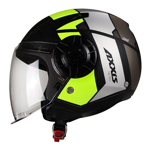 AXXIS-OF513 METRO COOL B3 HELMET MATTE FLUORESCENT YELLOW - SECURTEX MOTOR SL (t/a MaximoMoto)