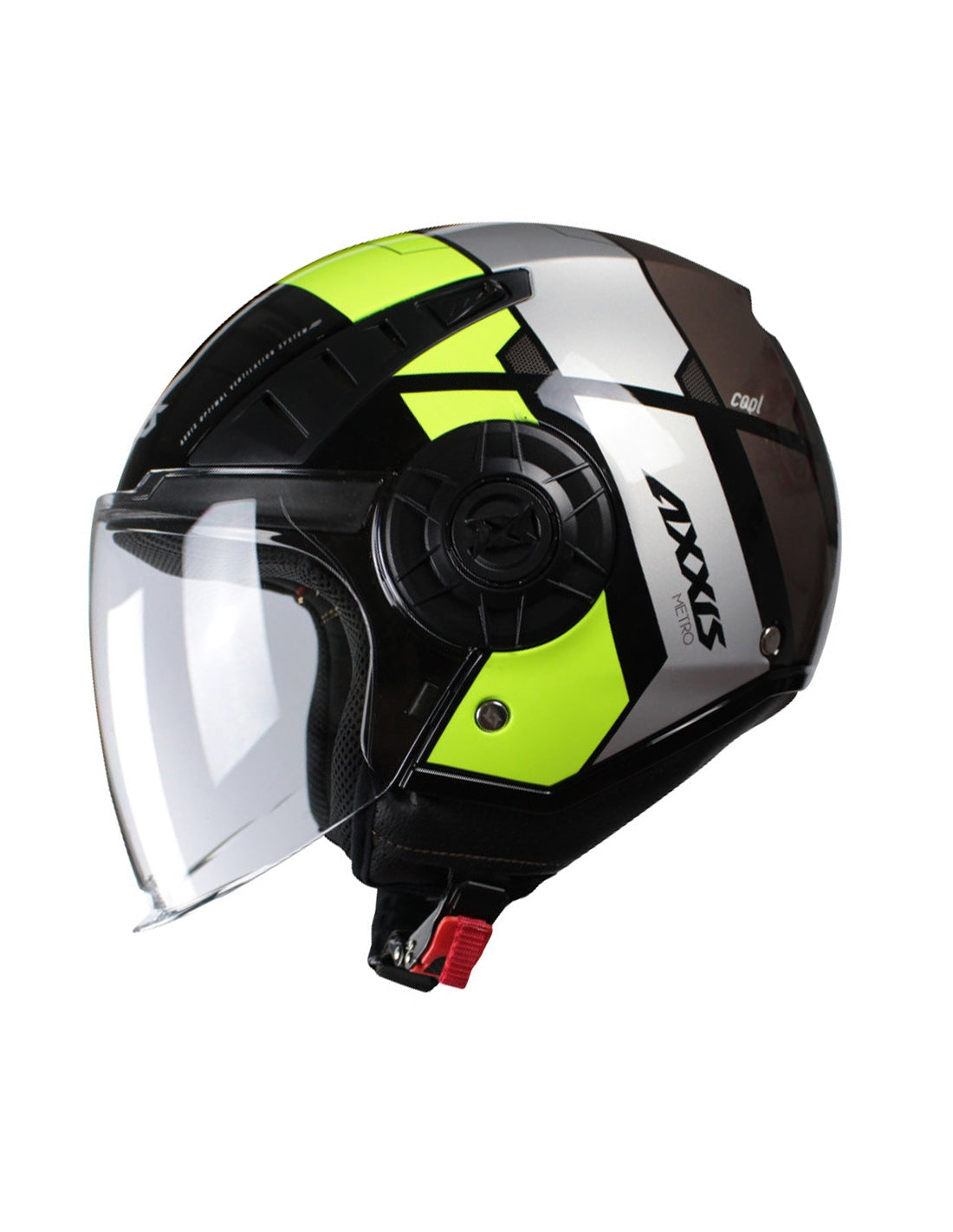 AXXIS-OF513 METRO COOL B3 HELMET GLOSSY FLUORESCENT YELLOW - SECURTEX MOTOR SL (t/a MaximoMoto)