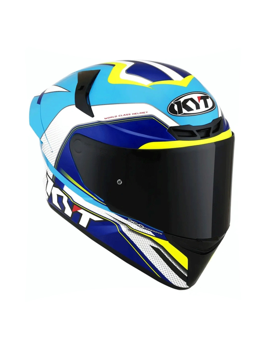 KYT TT Course Grand Prix Full Face Sport Motorcycle Helmet White & Blue