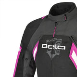 BELA Elanur Lady Motorcycle Textile Touring Jacket Black Grey Pink