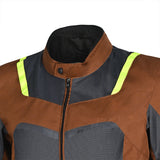 R-TECH SPIRAL MESH Motorcycle Jacket Brown Grey Fluo Yellow