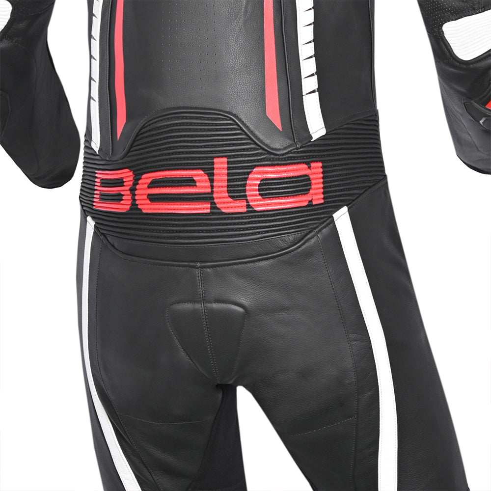 BELA X Race 1PC Motorbike Racing Suit UK Black White Red