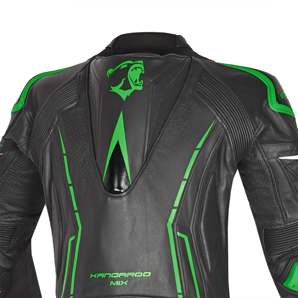 BELA Rocket Man Mix Kangaroo 1 PC Motorcycle Racing Suit Black Green