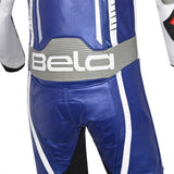 BELA X Race 1PC Motorbike Racing Leather Suit Black White Blue