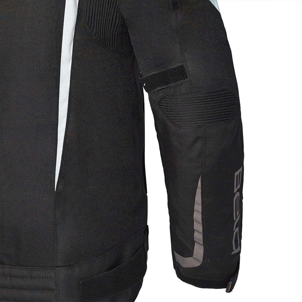 Bela Highland Man Textile Motorcycle Jacket Black Orange arm back