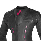 Shua Infinity Ladies Motorcycle Leathers 2 Piece Racing Suit Black Fuschia