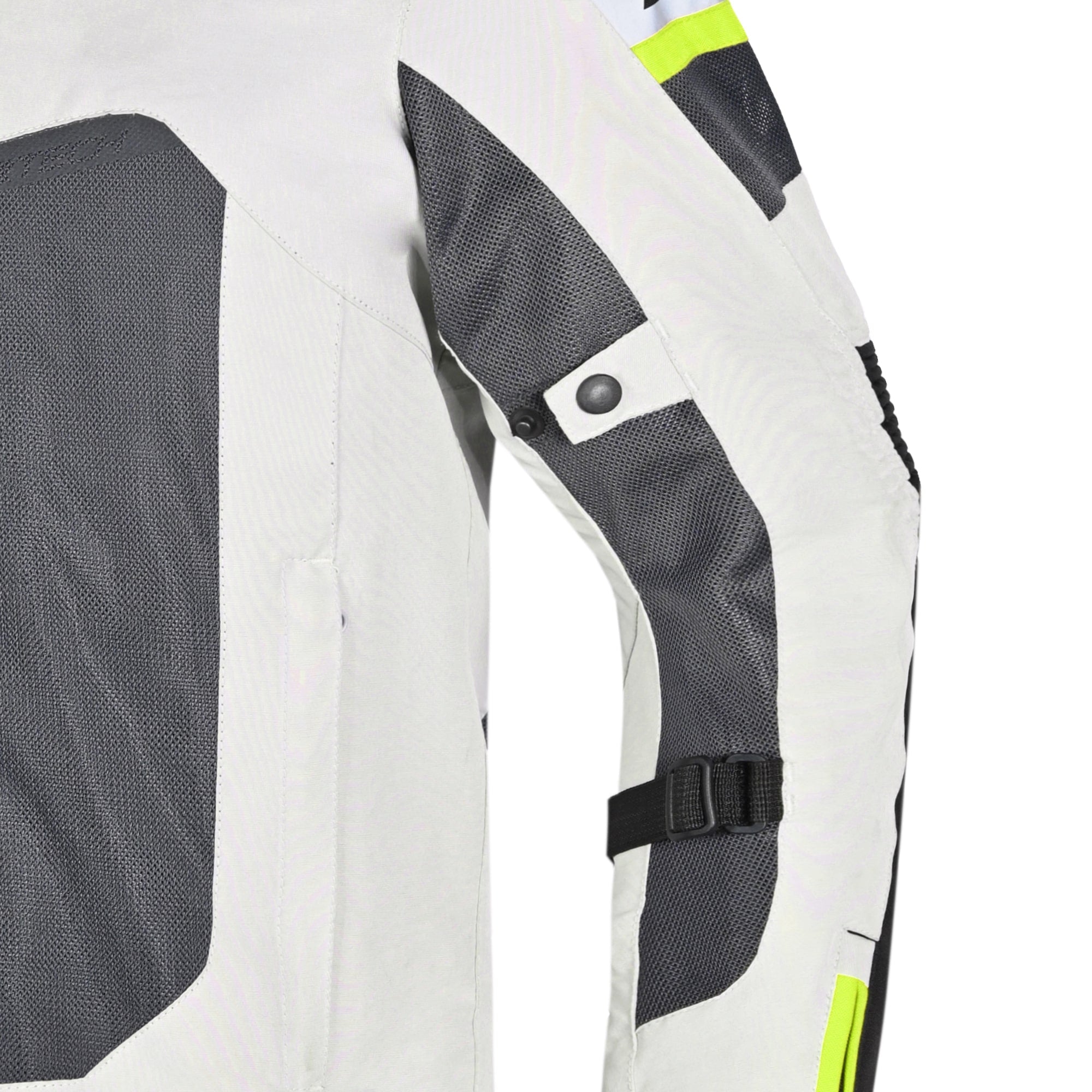 R Tech Spiral Mesh Motorcycle Jacket Ice Grey Yellow Flour