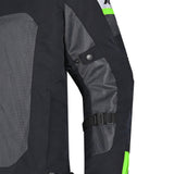 R-TECH SPIRAL MESH MOTORCYCLE JACKET BLACK GRAY FLUORO GREEN