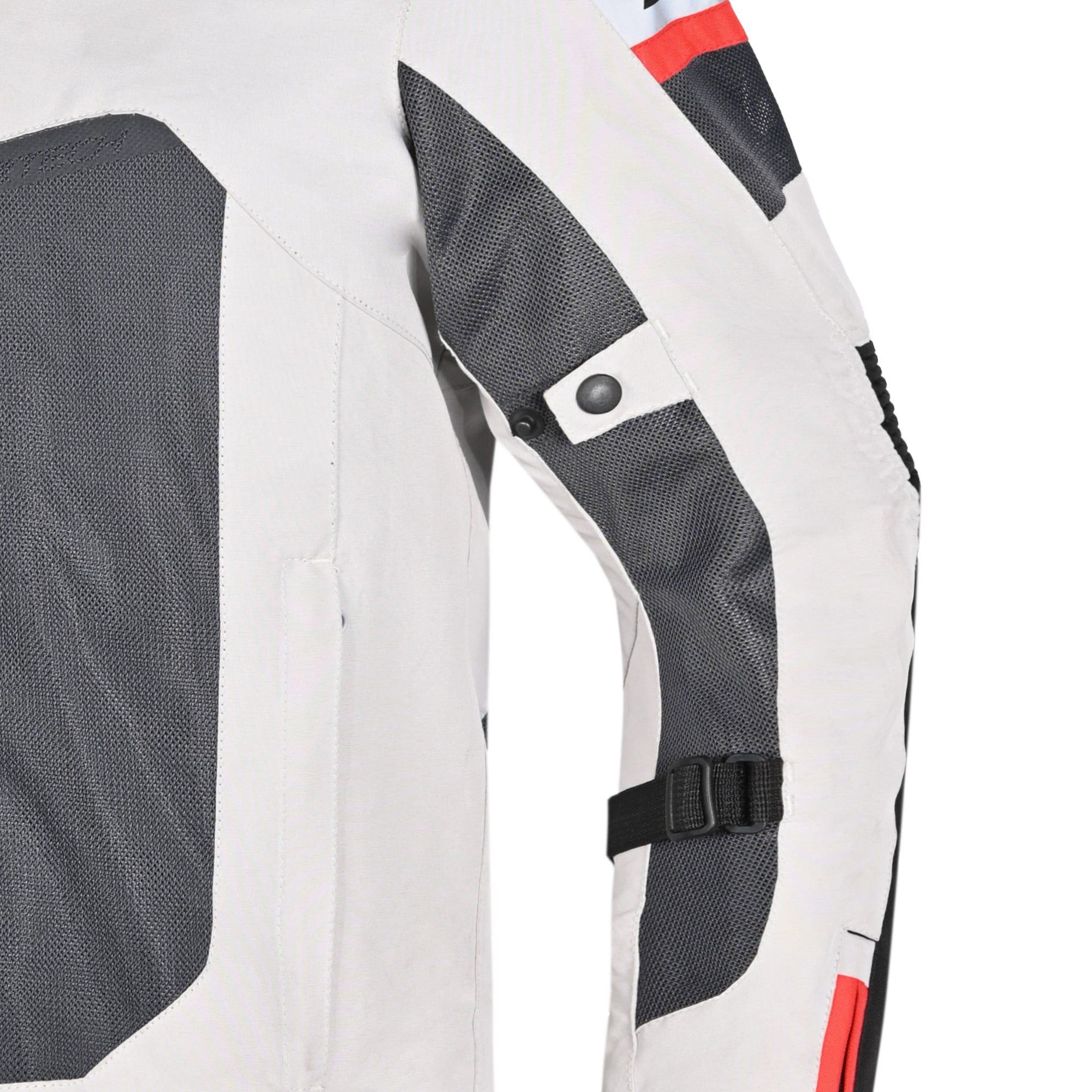 R-TECH SPIRAL MESH MOTORCYCLE JACKET BLACK/WHITE/GREY/RED