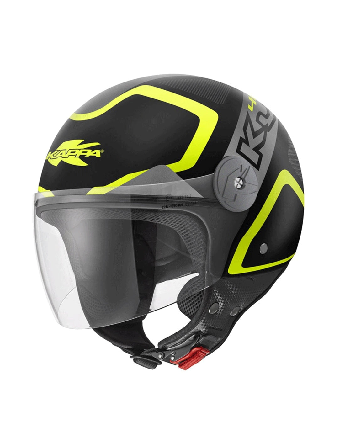 KAPPA - DJET KV40 HAWAII SHAPES HELMET BLACK GRAY YELLOW - SECURTEX MOTOR SL (t/a MaximoMoto)