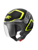 KAPPA - DJET KV40 HAWAII SHAPES HELMET BLACK GRAY YELLOW - SECURTEX MOTOR SL (t/a MaximoMoto)