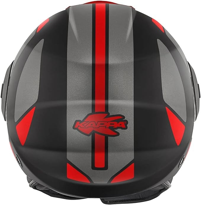 KAPPA - JET HELMET KV37/EVOD/SHARP TITANIUM-MT/RED - SECURTEX MOTOR SL (t/a MaximoMoto)