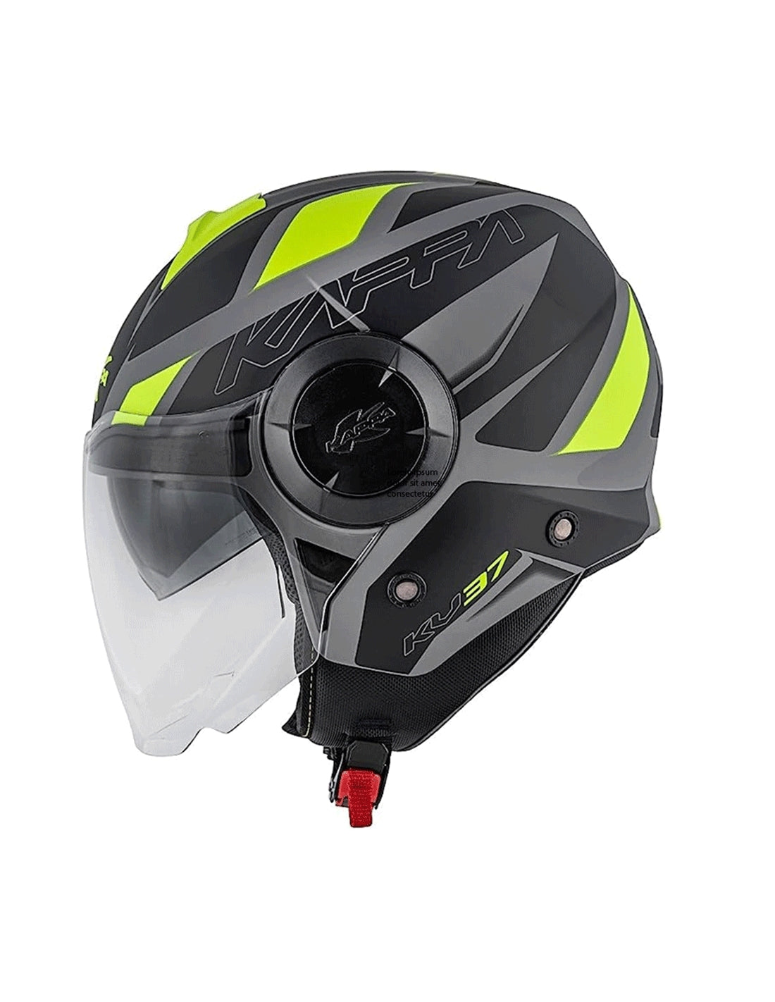 KAPPA - JET HELMET KV37/EVOD/SHARP BLACK-MT/YELLOW - SECURTEX MOTOR SL (t/a MaximoMoto)