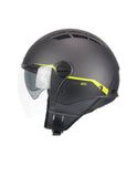 CGM 116G AIR BICO Jet Casco Scooter Grafito Amarillo Fluo