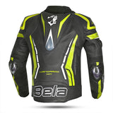 BELA - Rocket man leather jacket Black/Fluor Yellow - SECURTEX MOTOR SL (t/a MaximoMoto)