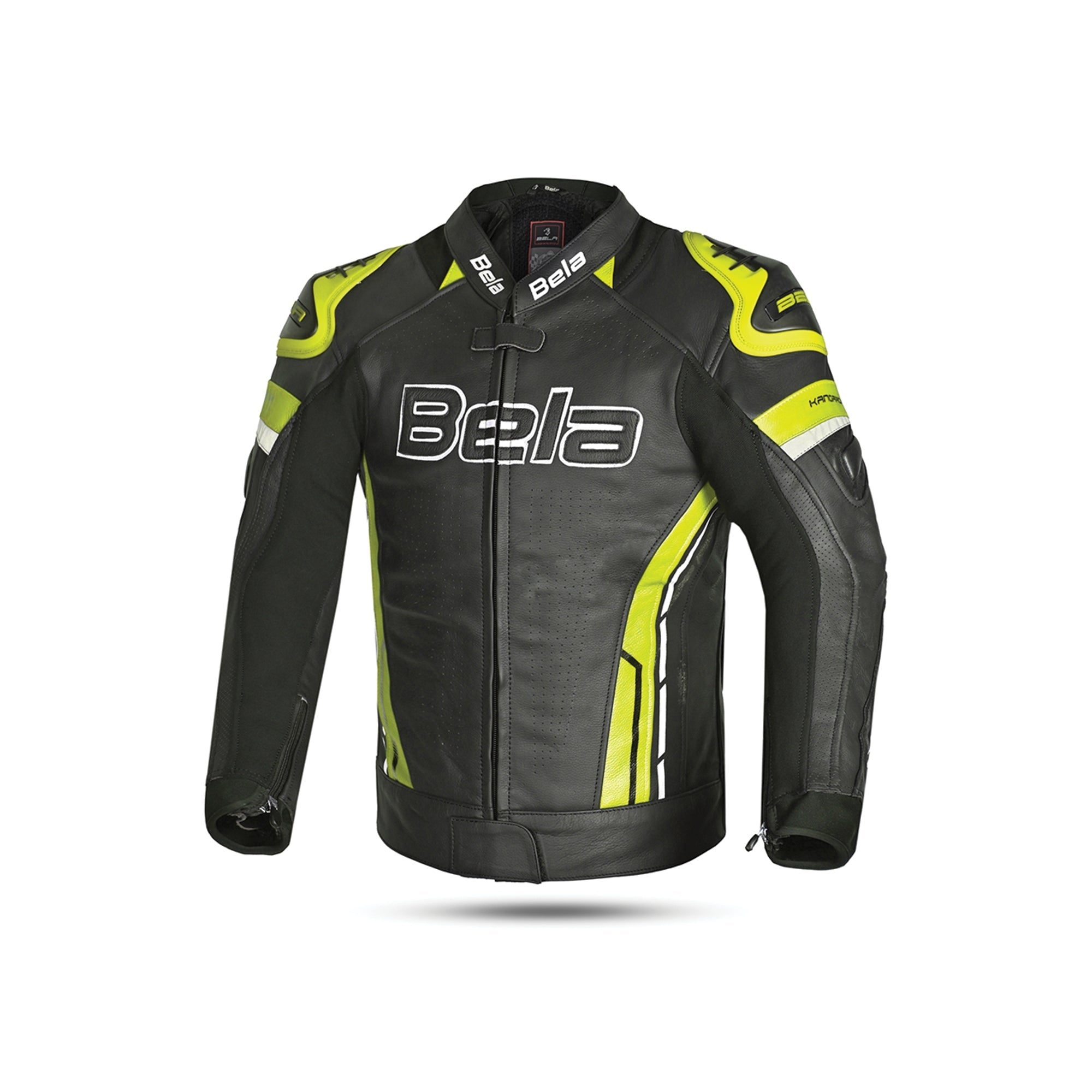 BELA - Rocket man leather jacket Black/Fluor Yellow - SECURTEX MOTOR SL (t/a MaximoMoto)
