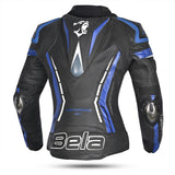 Bela Rocket Lady Motorcycle Leather Jacket Black/Blue