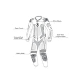 BELA-1 PC Beast Suit Black/Dark Grey/White - SECURTEX MOTOR SL (t/a MaximoMoto)