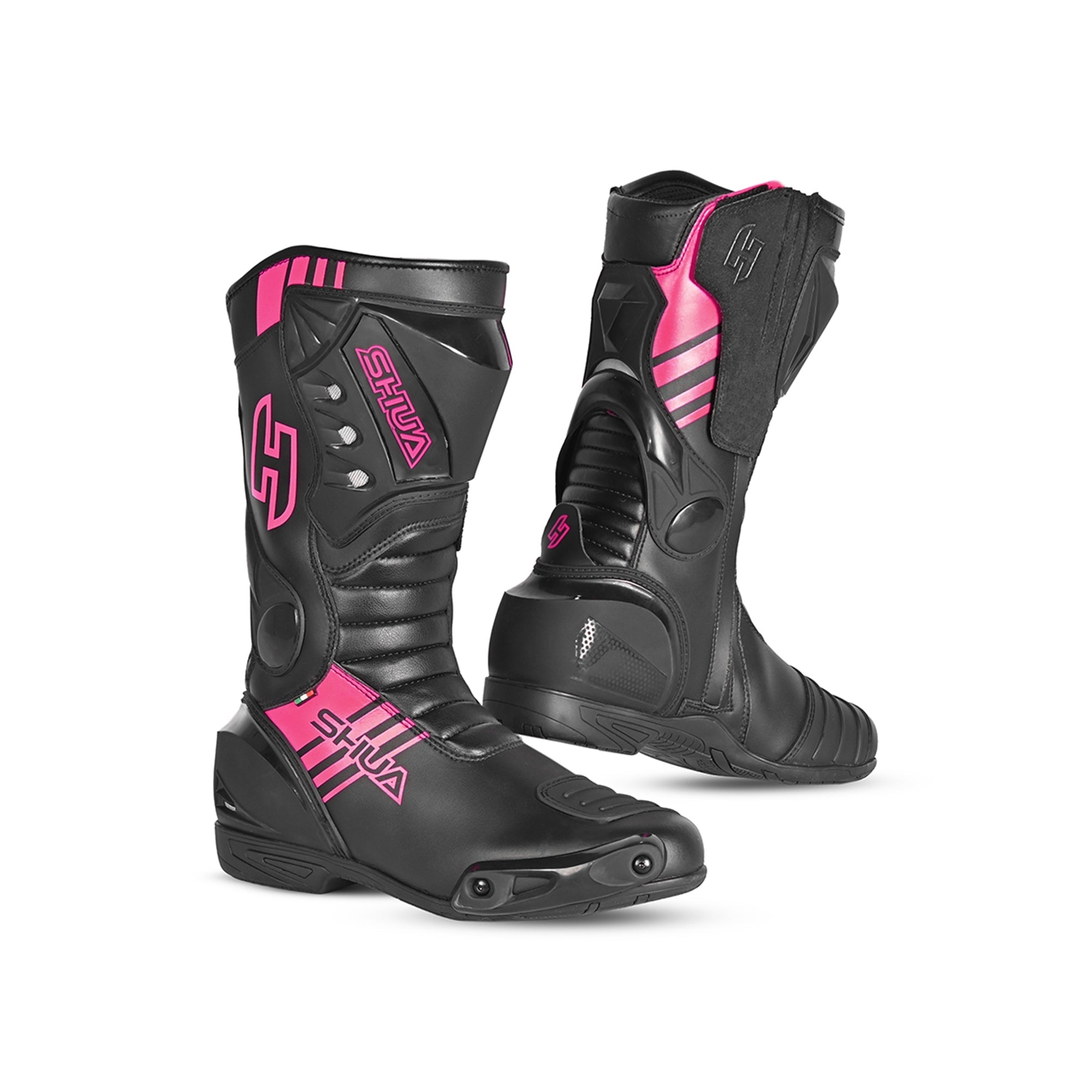 SHUA - SUPER TECH RACING LADY LEATHER BOOTS BLACK/PINK - SECURTEX MOTOR SL (t/a MaximoMoto)
