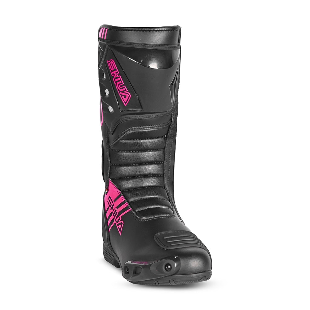 SHUA - SUPER TECH RACING LADY LEATHER BOOTS BLACK/PINK - SECURTEX MOTOR SL (t/a MaximoMoto)