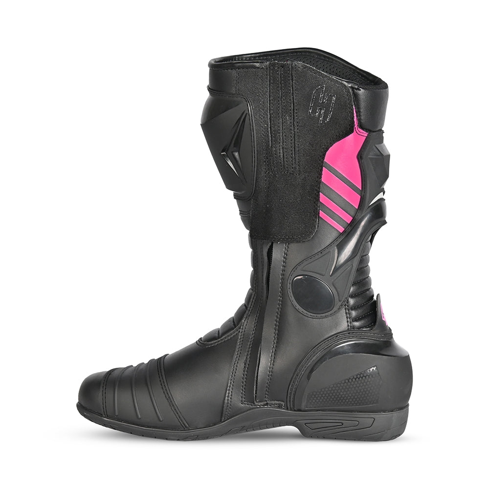 SHUA - SUPER TECH RACING LADY LEATHER BOOTS BLACK/PINK - SECURTEX MOTOR SL (t/a MaximoMoto)