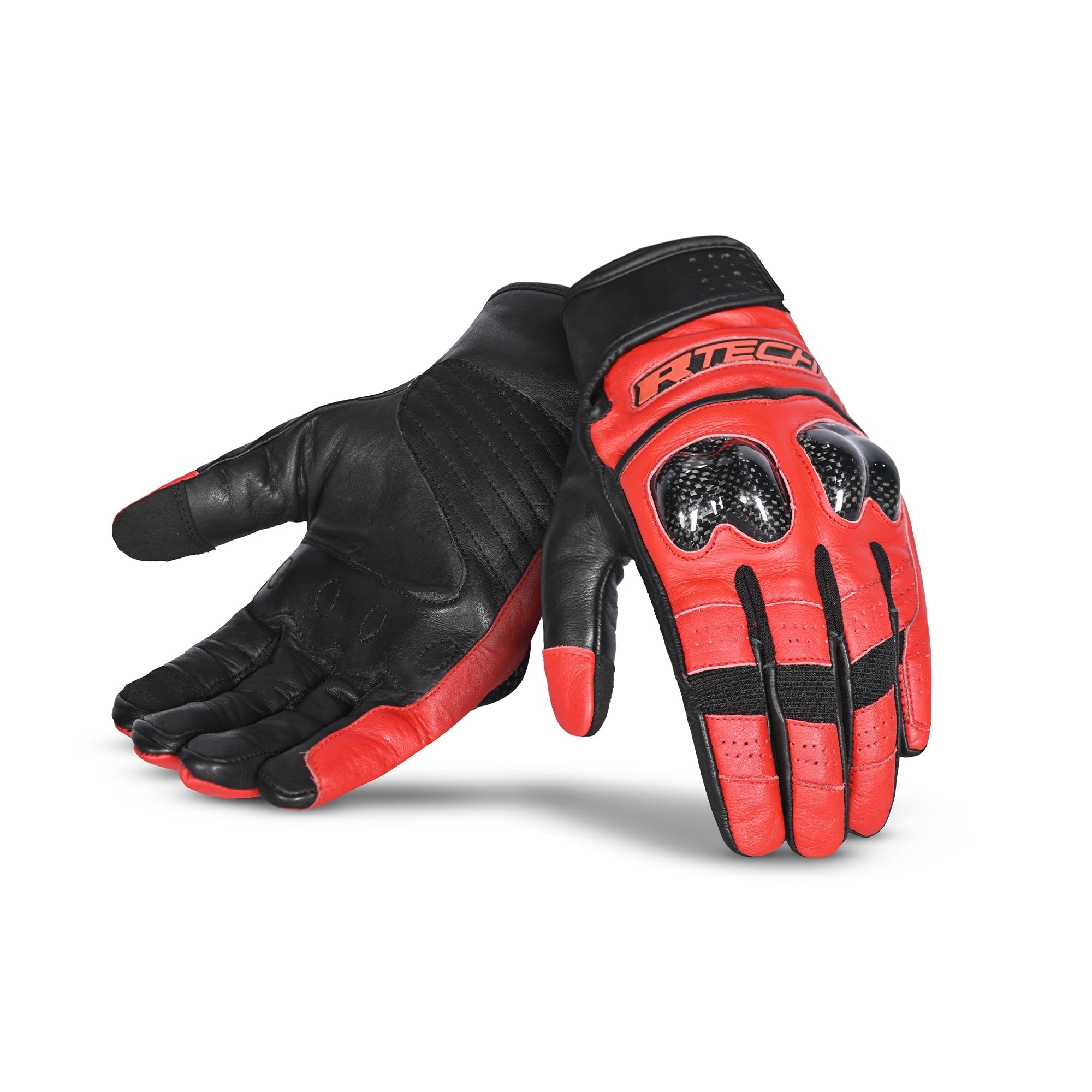 R-TECH - Falcon Summer Leather Glove Black/Red - SECURTEX MOTOR SL (t/a MaximoMoto)
