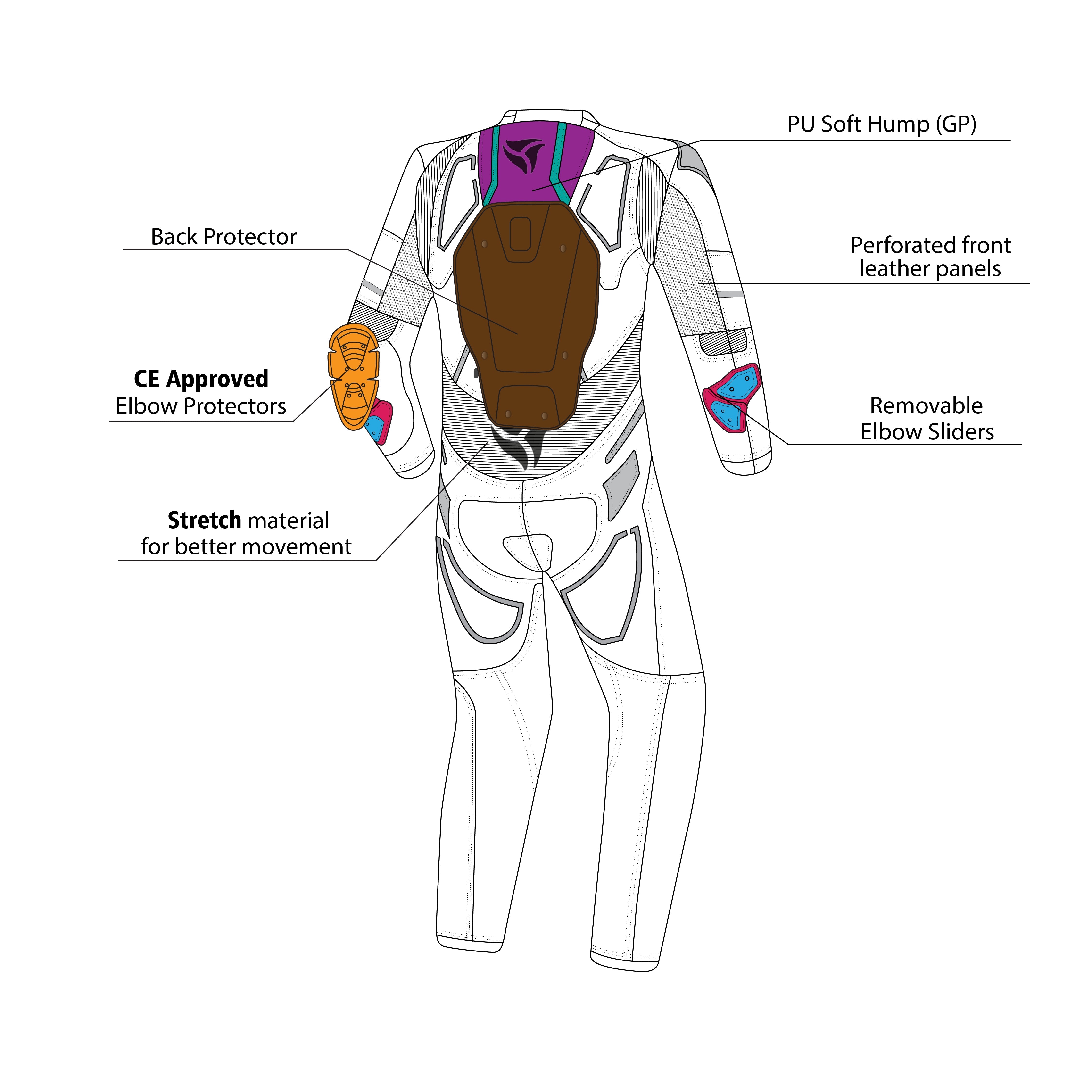 R-TECH Mono 1 PC RisingStar White/Black - SECURTEX MOTOR SL (t/a MaximoMoto)