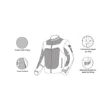 R-TECH - ANTHRACITE/GREY/GREEN SPIRAL MESH TEXTILE JACKET - SECURTEX MOTOR SL (t/a MaximoMoto)