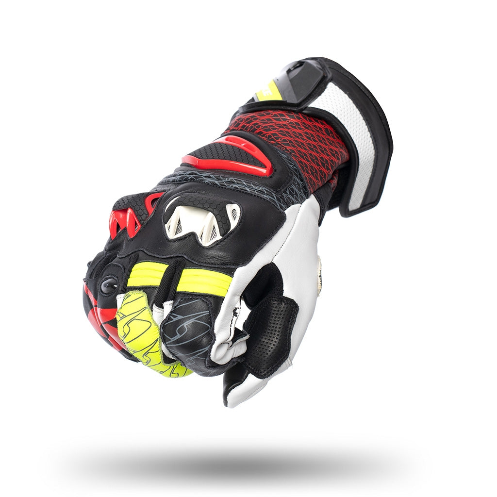 SPYKE Tech Pro Racing Man Gloves Black/White/Red Flou Yellow - SECURTEX MOTOR SL (t/a MaximoMoto)
