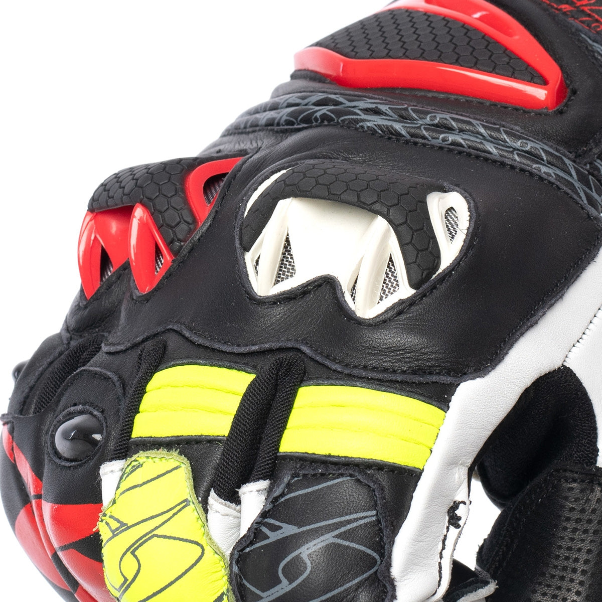 SPYKE Tech Pro Racing Man Gloves Black/White/Red Flou Yellow - SECURTEX MOTOR SL (t/a MaximoMoto)