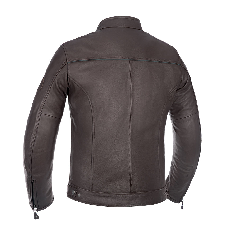 Oxford Walton Men's Motorcycle Cow Leather Jacket Brown images