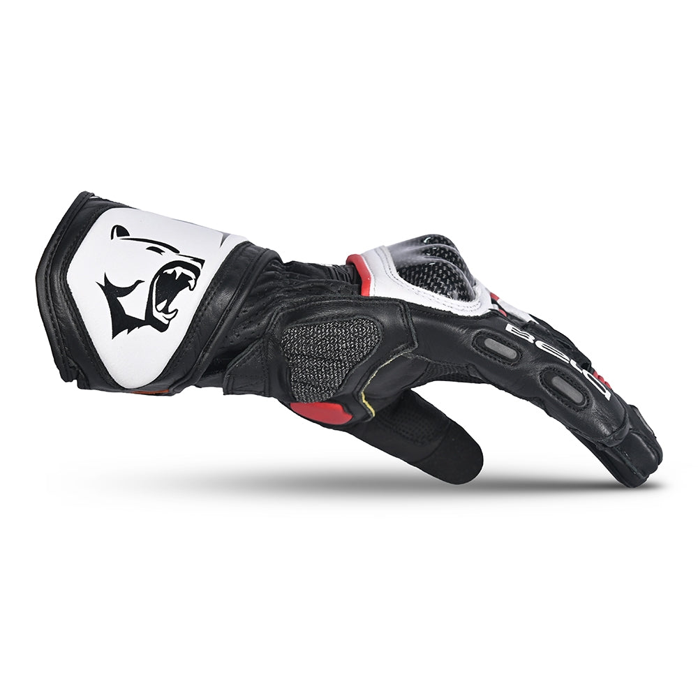 BELA - Rocket Long Leather Glove White/Red/Black - SECURTEX MOTOR SL (t/a MaximoMoto)