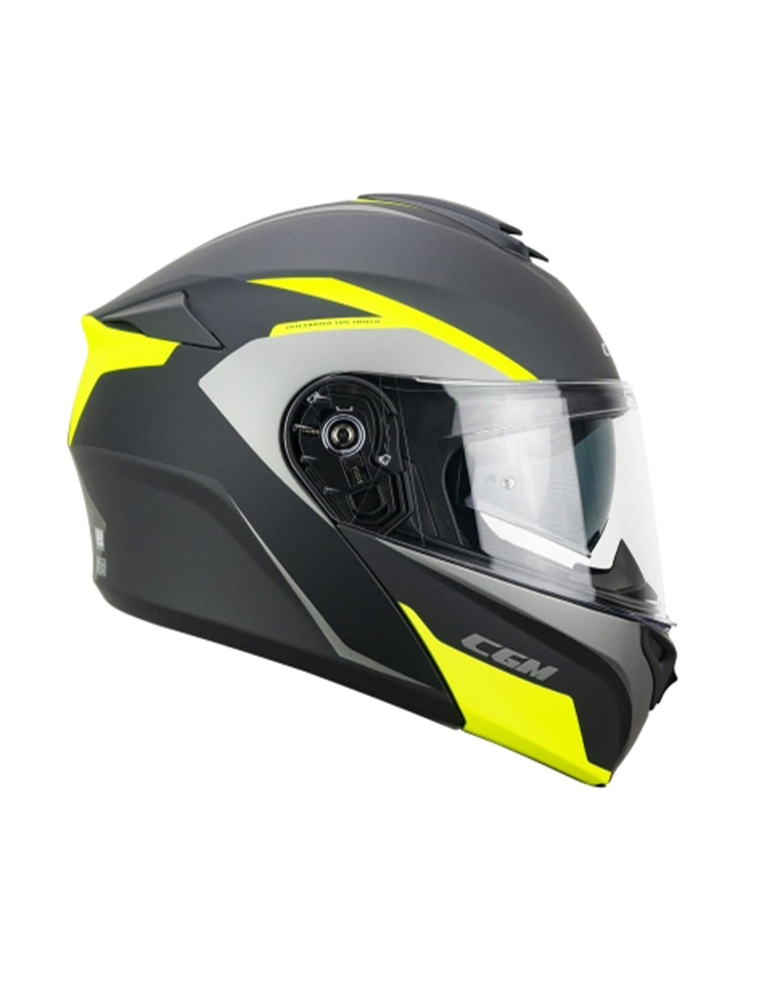 CGM 568S BER grafito Modular Casco moto touring Grafite Giallo fluo opaco