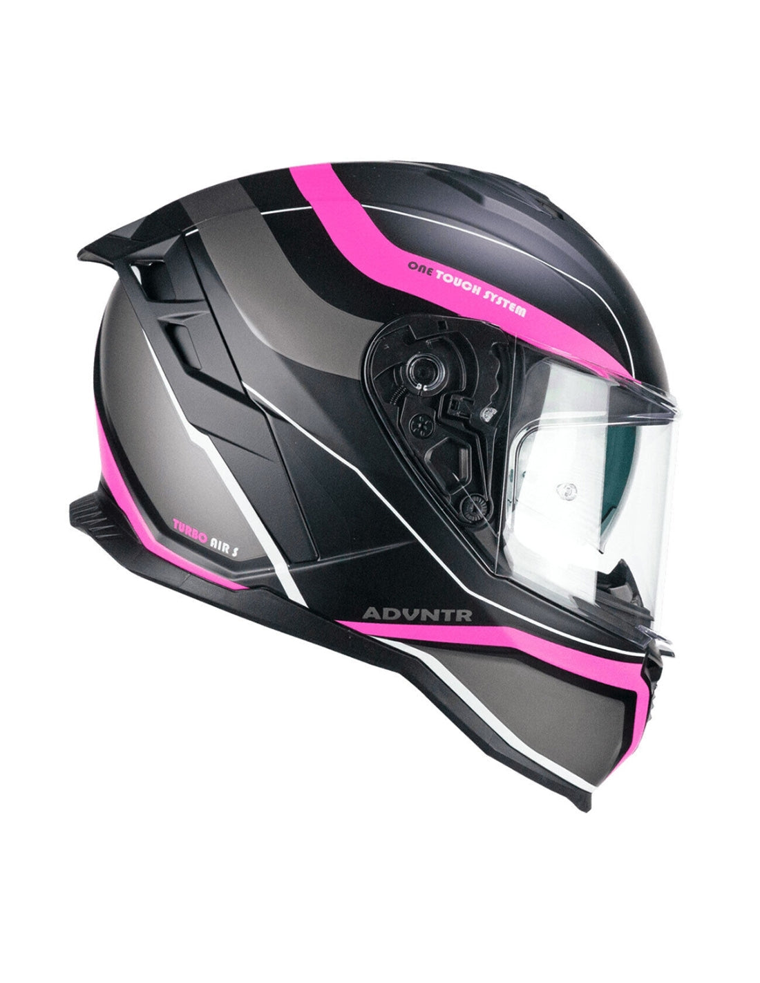 CGM 363 SHOT Integral Moto Casco Negro Fucsia Fluo Mate