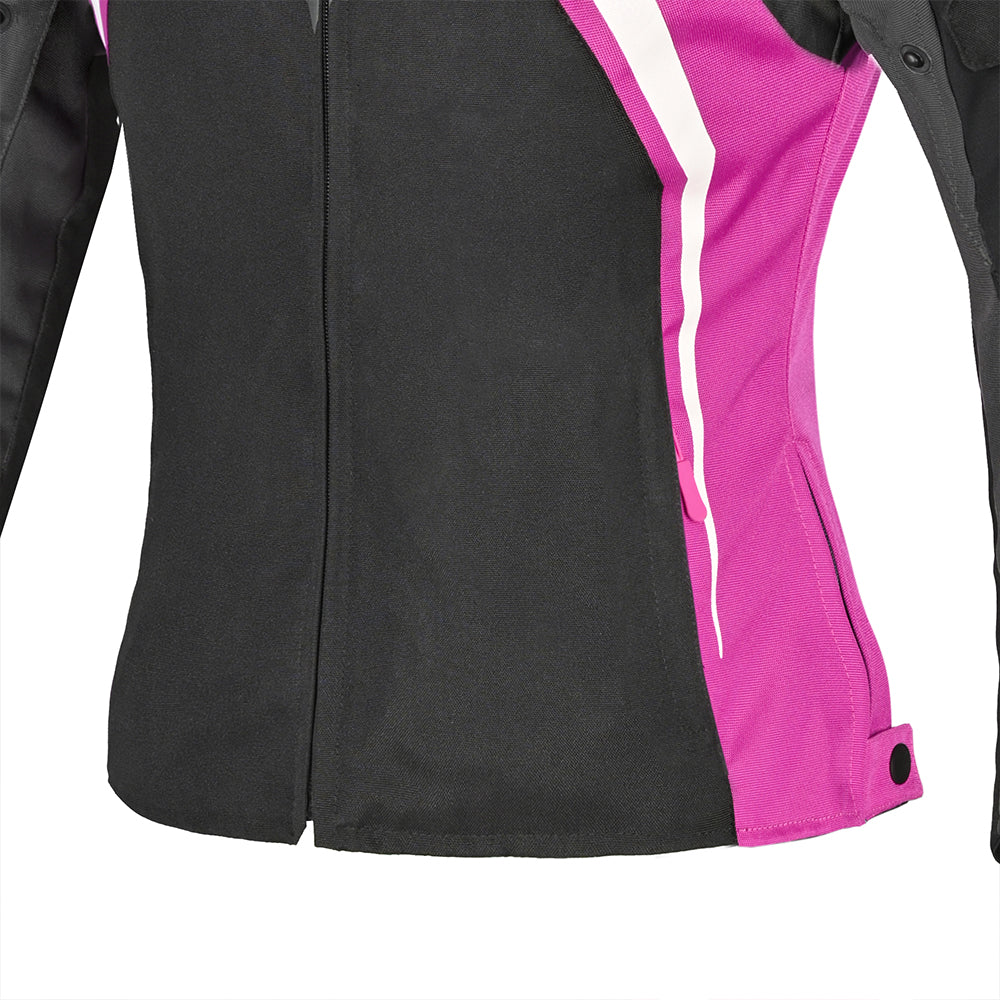 BELA Elanur Lady Motorcycle Textile Touring Jacket Black Grey Pink