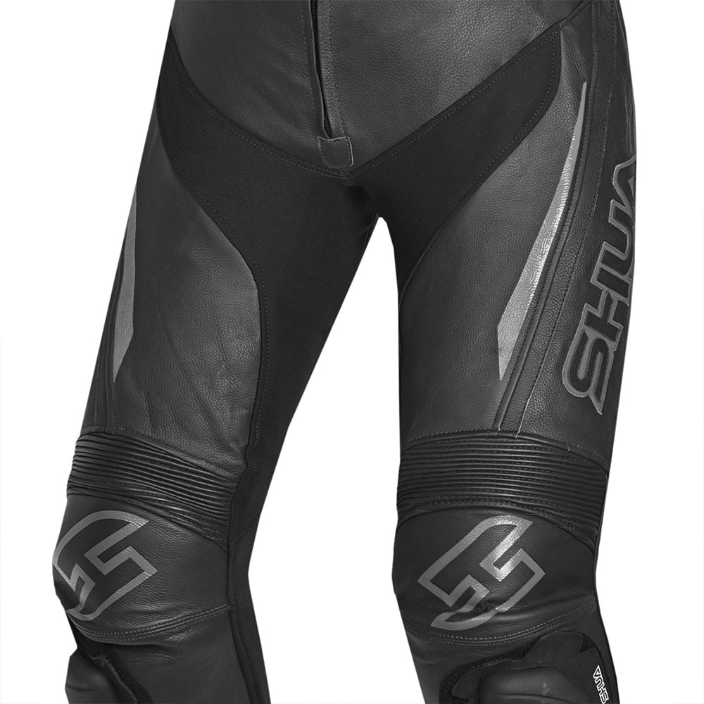 SHUA Infinity 2 PC Motorcycle Racing Leather Suit Black Dark Grey