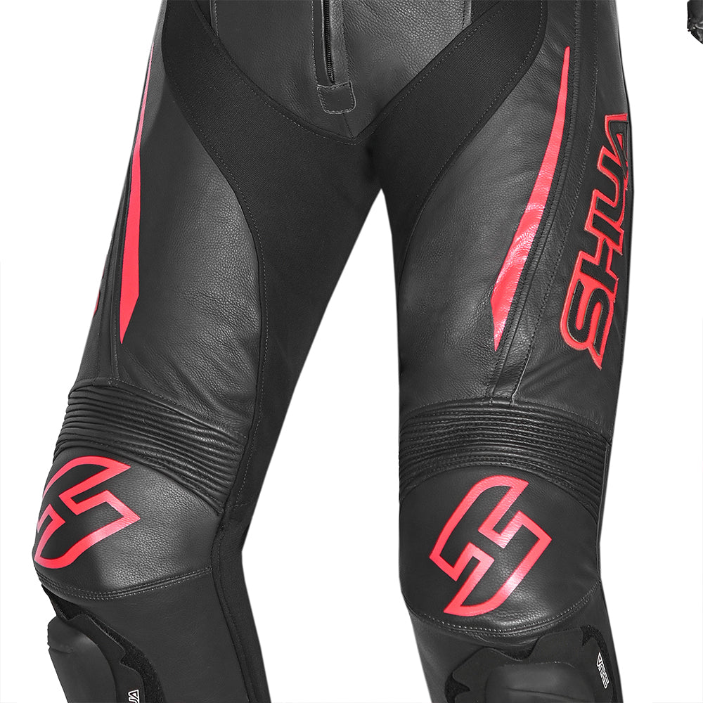 SHUA Infinity 2.0 - 1 PC Motorcycle Racing Leather Suit - Black Red