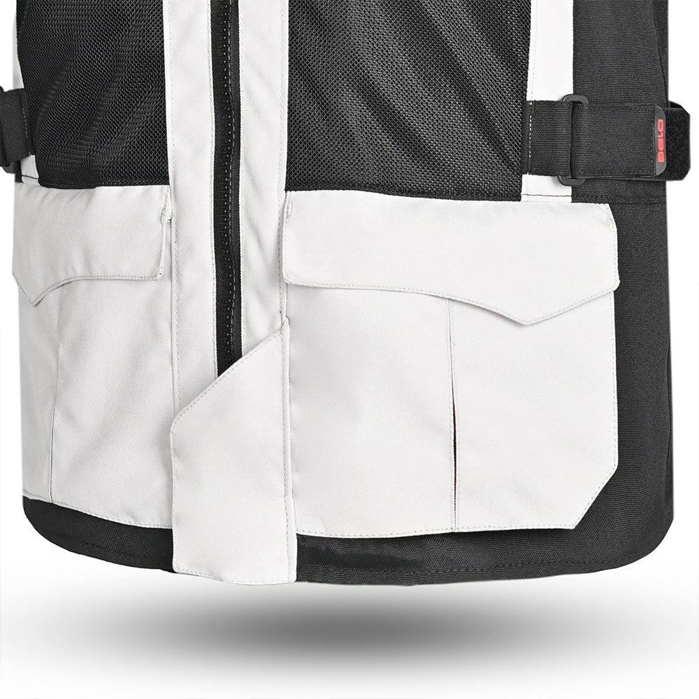 BELA Onsaker Motorcycle Textile Jacket - White Black Red - DELIVERY WITHIN 8 WEEKS