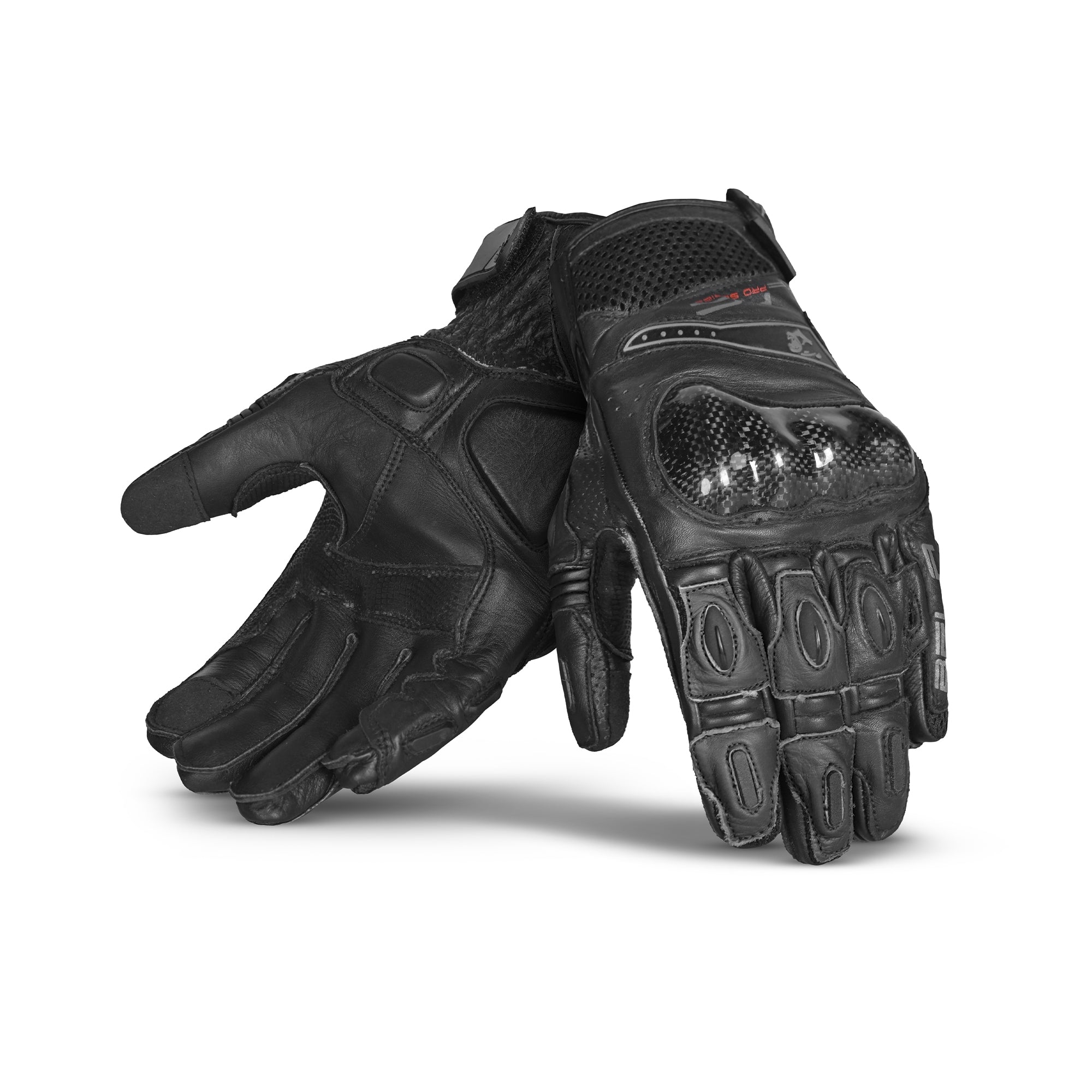 BELA Rocket Short Leather Gloves Black Grey