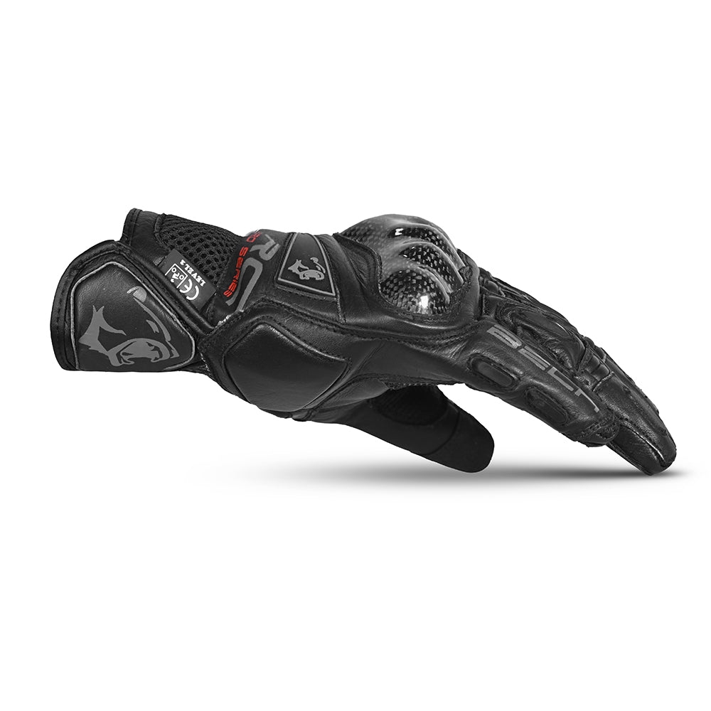 BELA Rocket Short Leather Gloves Black Grey