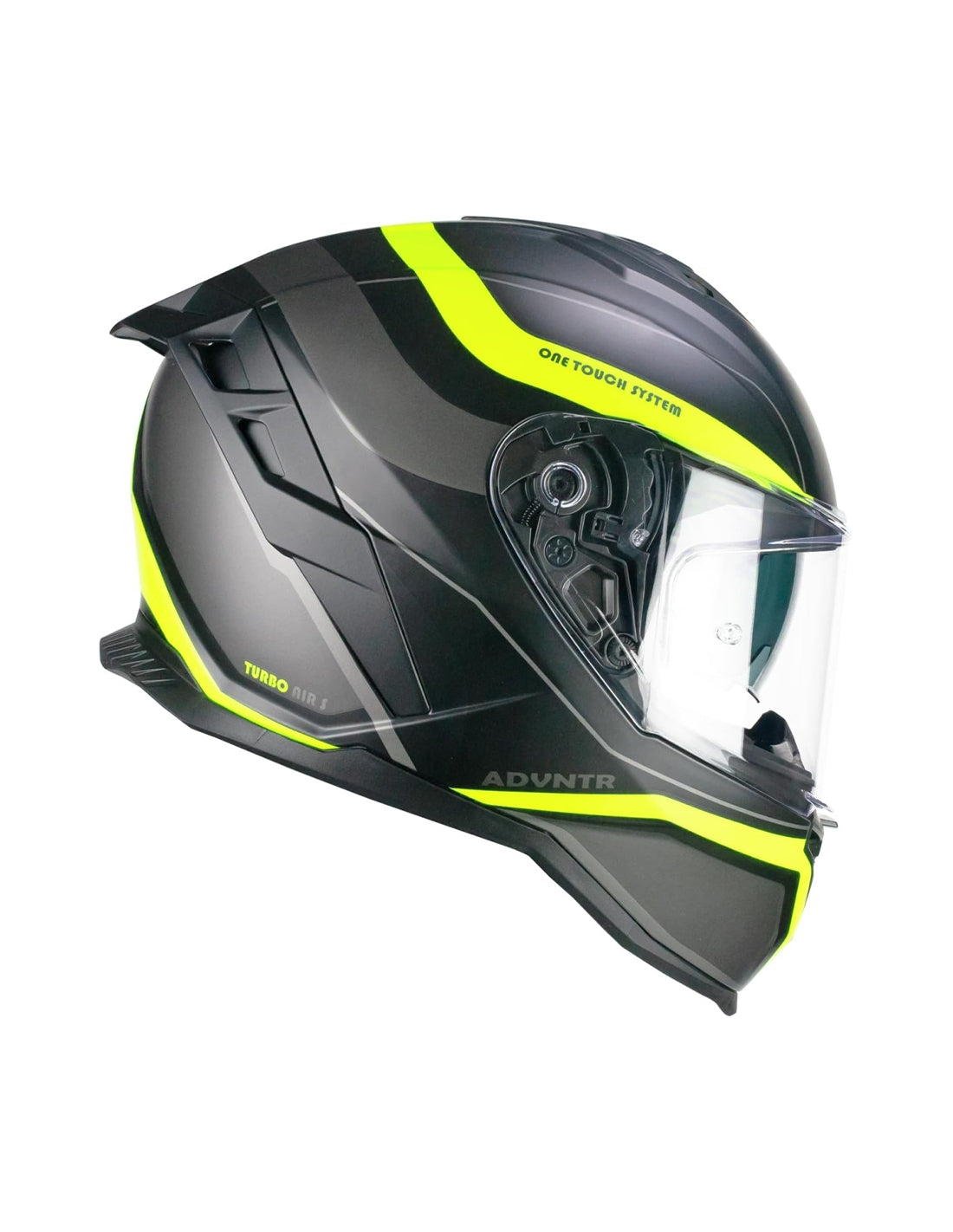 CGM 363 SHOT Integral Moto Casco Negro Amarillo Fluo Mate