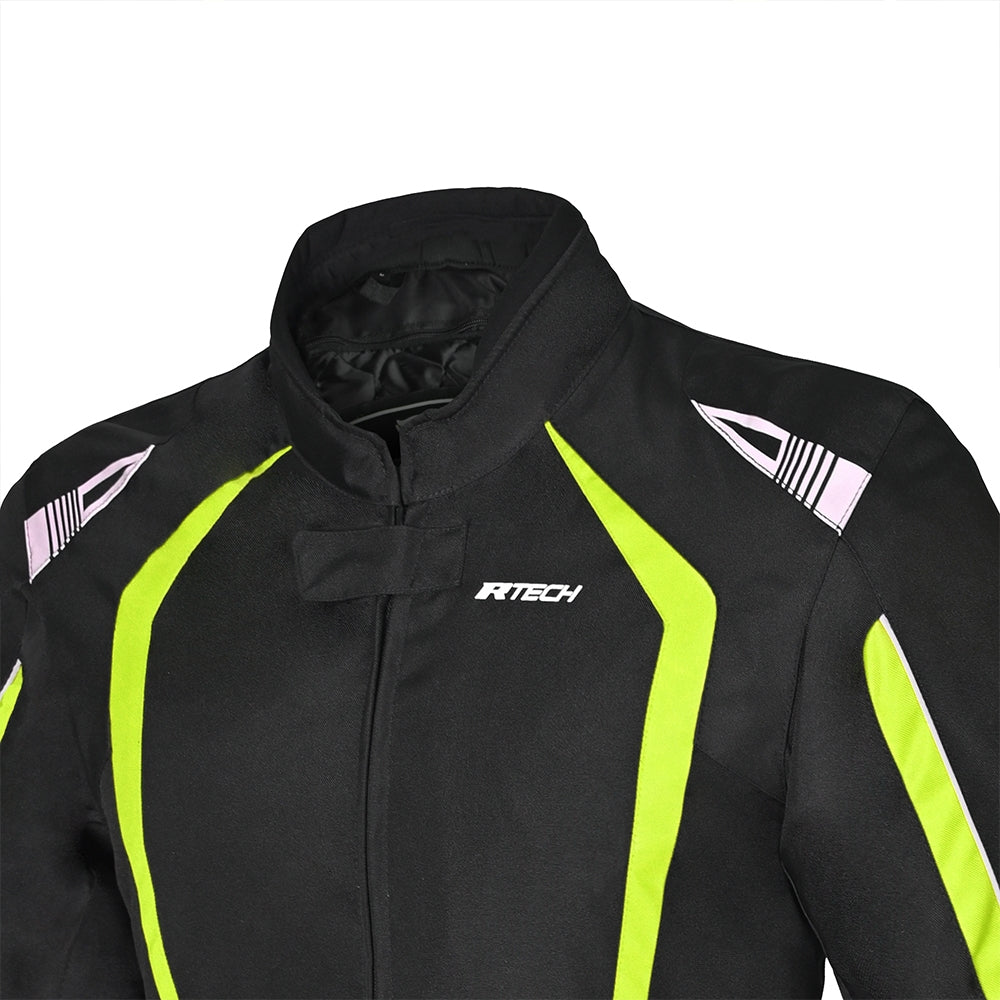 R-TECH - Marshal Lady Textile Jacket Black/Fluor Yellow - SECURTEX MOTOR SL (t/a MaximoMoto)