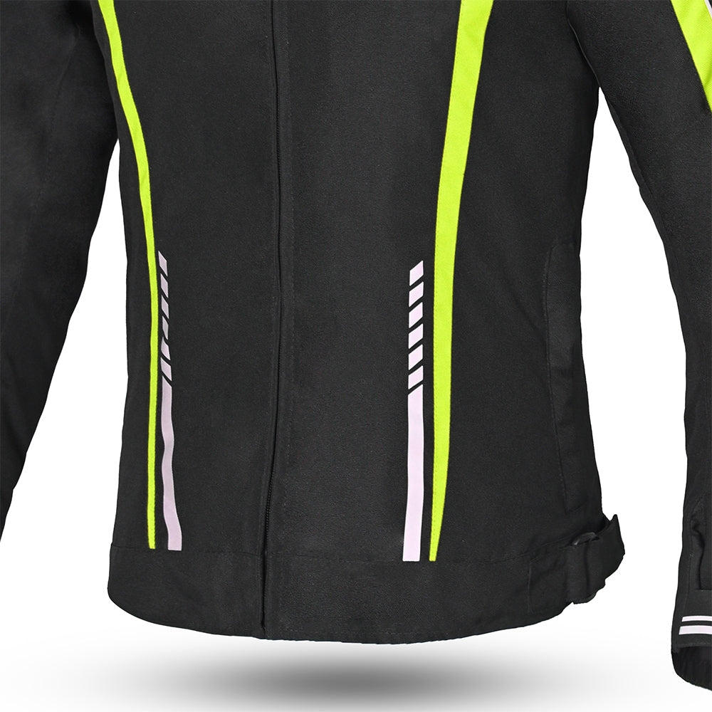R-TECH - Marshal Lady Textile Jacket Black/Fluor Yellow - SECURTEX MOTOR SL (t/a MaximoMoto)