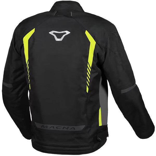 Macna Tazar waterproof textile jacket Black/grey/neon yellow - SECURTEX MOTOR SL (t/a MaximoMoto)