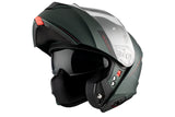 MT GENESIS SV SOLID A6 MOTORCYCLE MODULAR HELMET MATT GREEN