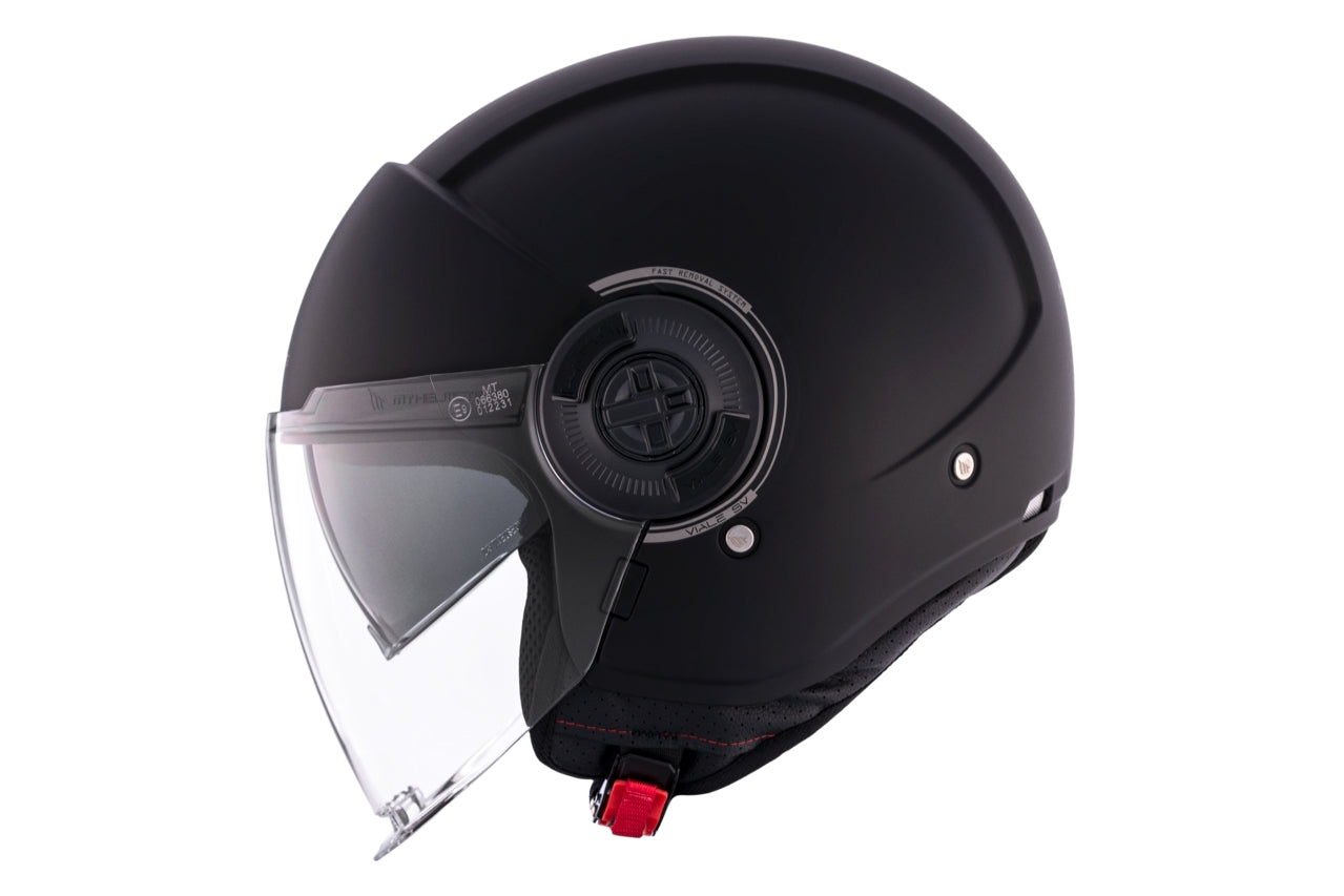 MT VIALE SV S SOLID A1 Urban Motorcycle Helmet Matt Black - SECURTEX MOTOR SL (t/a MaximoMoto)
