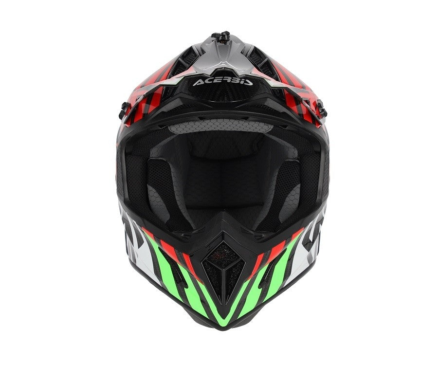 ACERBIS - STEEL CARBON HELMET 2206 GREEN/ROSSO - SECURTEX MOTOR SL (t/a MaximoMoto)