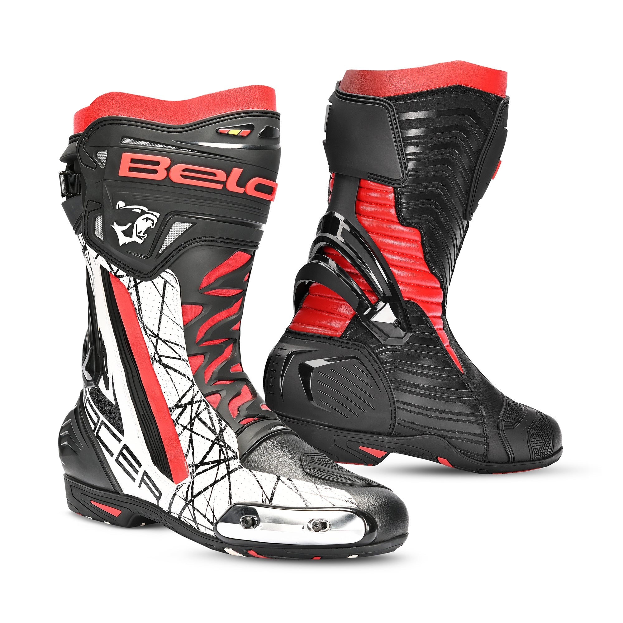 BELA AIR RIDER GP-1 MOTORCYCLE RACING BOOT BLACK RED