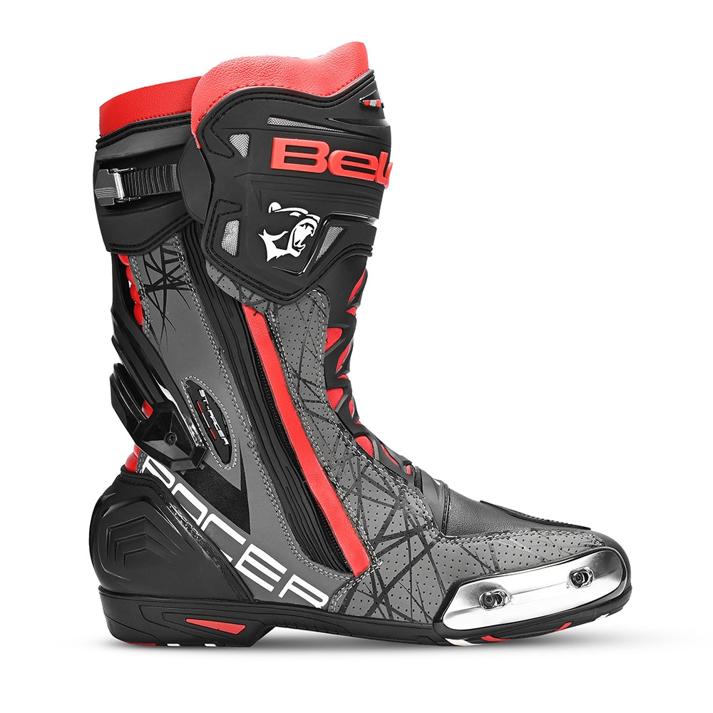 BELA AIR RIDER GP-1 MOTORCYCLE RACING BOOT BLACK GREY RED